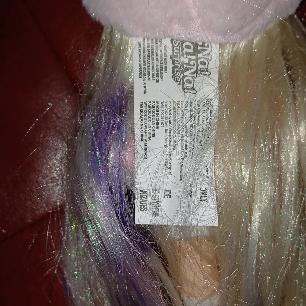 Mattel Plush doll boxy girl blond hair, bunny hat